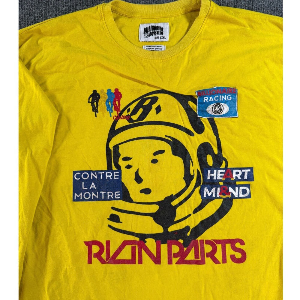 Billionaire Boys Club Asteroid Racing Shirt Mens XXXL Yellow Long Sleeve Graphic - Picture 3 of 14
